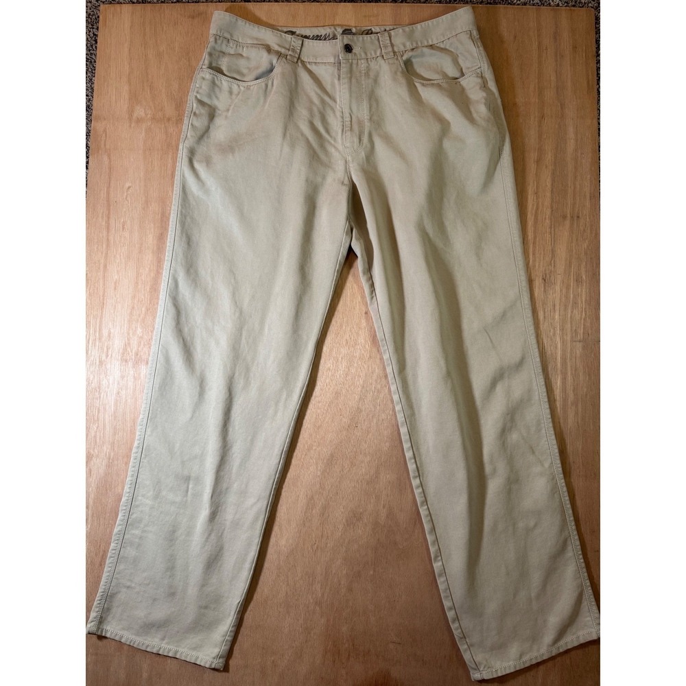 Tommy Bahama Mens Khaki Straight‎ Leg Pants Size 38 Tencel Cotton Blend Casual